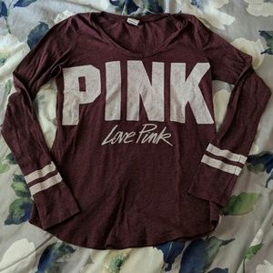 VS PINK maroon long sleeve